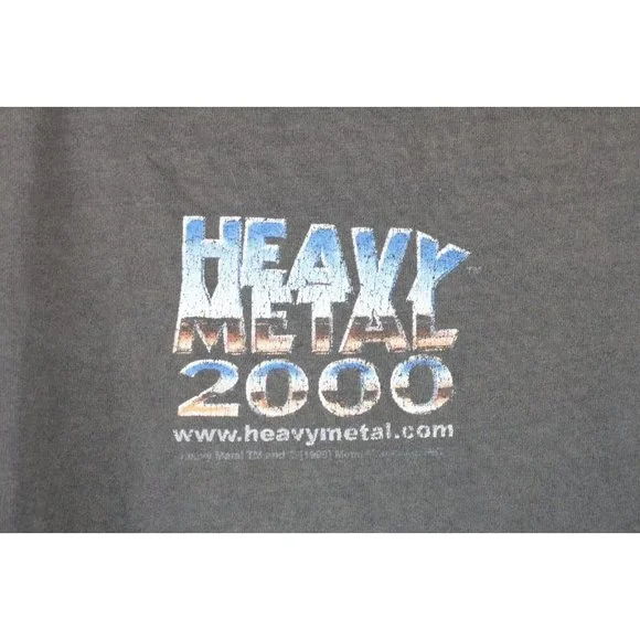 Vintage 90s Winterland Mens XL Faded Heavy Metal 2000 Movie Comic T-Shirt Black